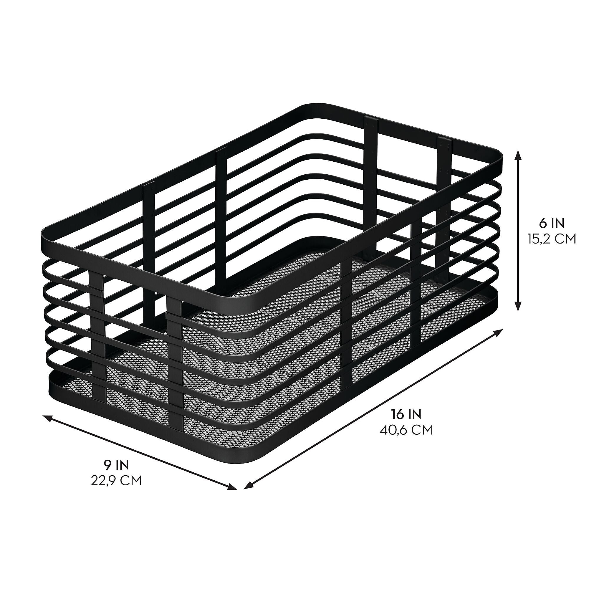 mDesign Steel Organizer, Matte Black (25938)