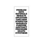 Flipside Science Fair Title Cards, White/Black, 13/Pack, 24 Packs/Carton (20060-24)