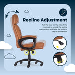 Serta Comfort Big & Tall Ergonomic Bonded Leather Swivel Executive Chair, Cognac (CHR10131D)