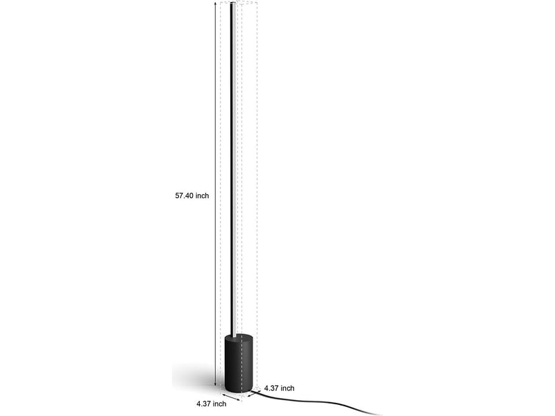 Philips Gradient Signe 57.4" LED Matte Black Floor Lamp with Stick Shade (569103)