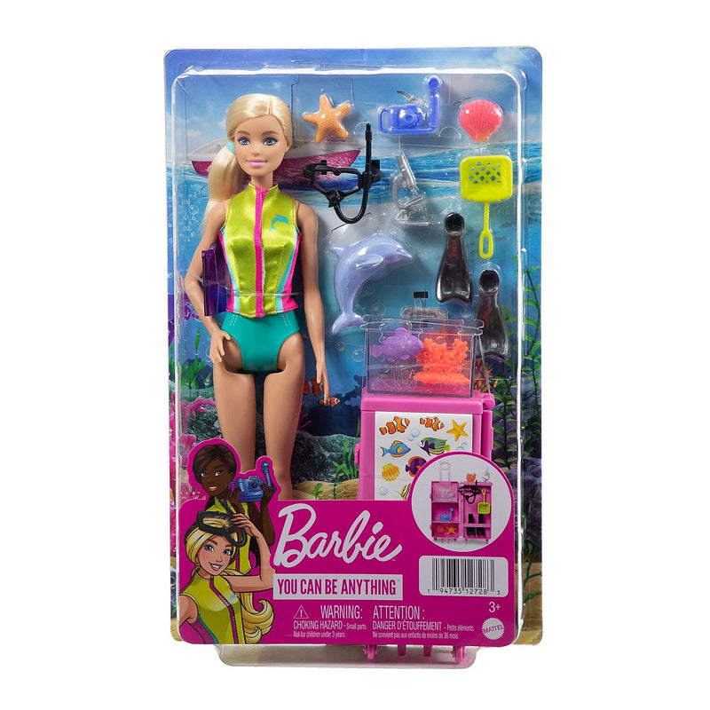 Mattel Barbie Marine Biologist Doll and Playset, 4/Pack (HMH26)