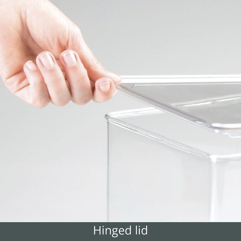 iDESIGN Stackable Plastic Storage Bin, 7" x 12.75"x 7.25", Clear, 4/Pack (29201M4)