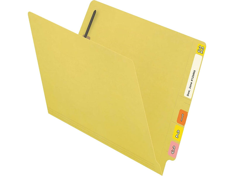 Medical Arts Press Reinforced End Tab File Folder, Straight Cut, Letter-Size, Yellow, 50/Box (S-01601-YLW)