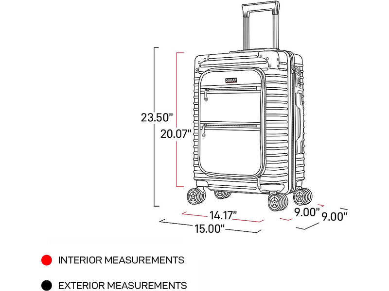 DUKAP Tour 20" Hardside Carry-On Suitcase, 4-Wheeled Spinner, TSA Checkpoint Friendly, Champagne (DKTOU00S-CHA)