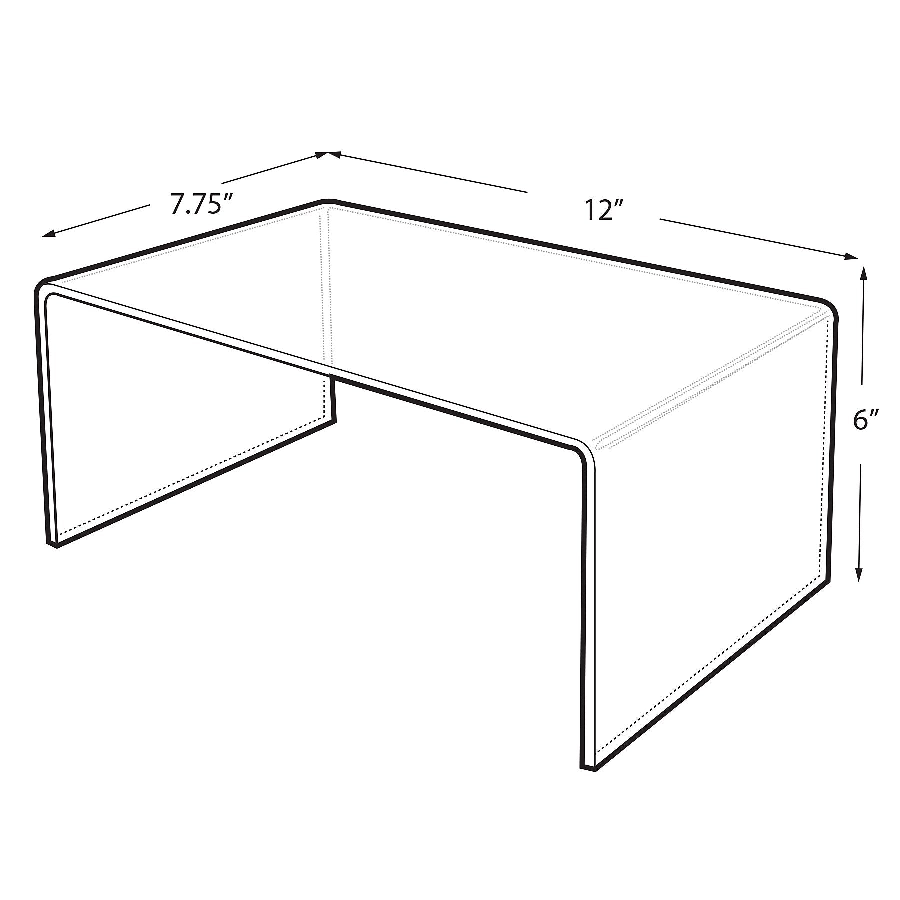 Azar Displays 6"H x 12"W x 7.75"D Plastic Riser Display, 4/Pack