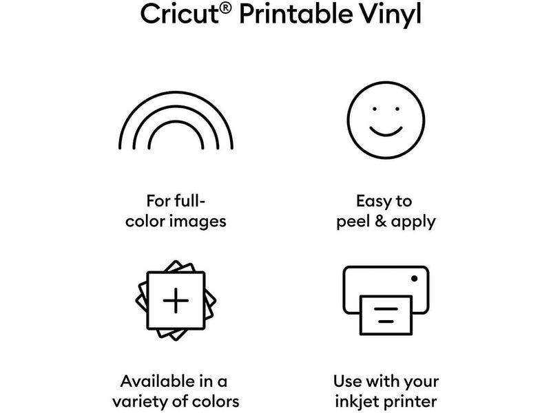Cricut Die Cutting Printable Vinyl, Silver, 10 Sheets/Pack (2010359)