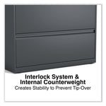 Alera 3-Drawer Lateral File Cabinet, Letter/Legal Size, Lockable, 40.25"H x 36"W x 18.63"D, Charcoal (ALEHLF3641CC)