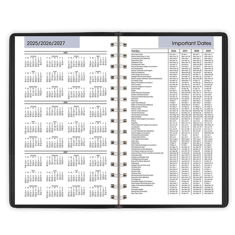 2026 AT-A-GLANCE DayMinder 5" x 8" Daily Appointment Book, Faux Leather Cover, Black (G100-00-26)