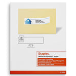 Staples Laser/Inkjet Address Labels, 1" x 4", Bright White, 20 Labels/Sheet, 250 Sheets/Box, 5000 Labels/Box (ST18064-CC)