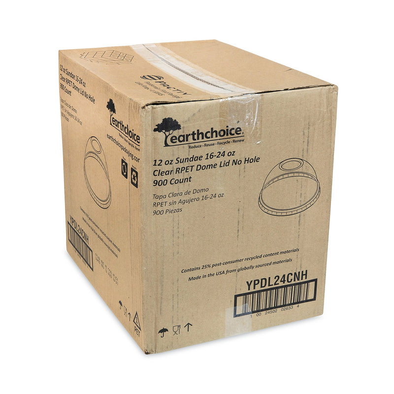 Pactiv Evergreen EarthChoice Strawless RPET Lid, Dome Lid, Clear, 1,020/Carton (PCTYPDL24CNH)