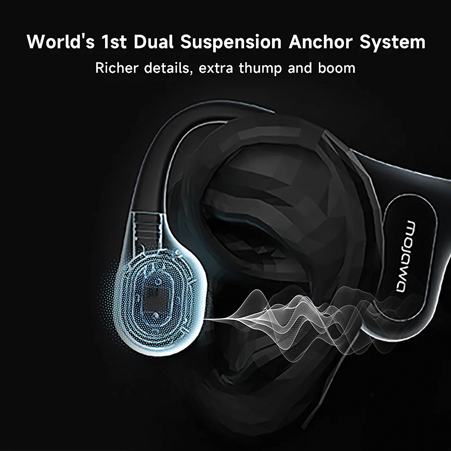 Mojawa Run Plus Wireless Noise Canceling Bone-Conduction Open-Ear Waterproof Headphones, Bluetooth, Orange (RP-OE-GL-01)