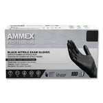 AMMEX Professional Nitrile Exam Gloves, Powder-Free, 3 mil, X-Large, Black, 100/Box, 10 Boxes/Carton