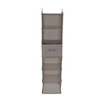 Household Essentials Hanging Closet Organizer, 6 Fabric Poly Linen Shelves (7402-1)