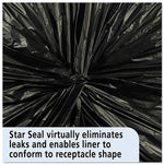 Skilcraft 55-60 Gallon Trash Bags with 100% PCR, 38" x 58", Low Density, 1.5 mil, Black, 20/Box (NSN5173668)
