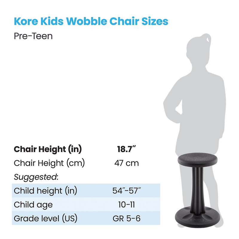 Kore Design Plastic/Poly Kids Wobble Stool, Black (KD-598)