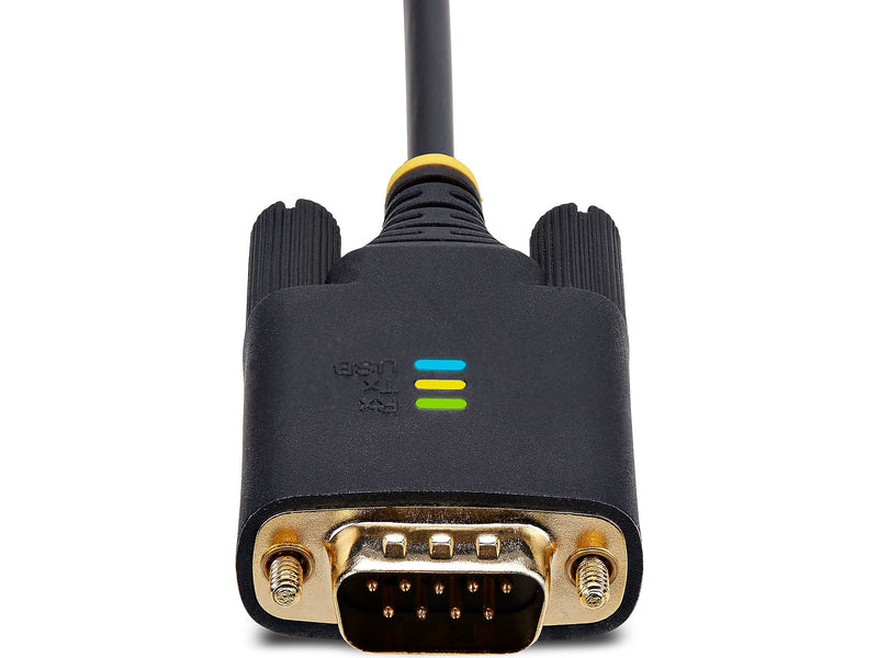 StarTech 10' USB-A to Null-Modem RS-232 Serial Adapter Cable, Male to Male, Black, 'DI, COM Retention (1P10FFC-USB-SERIAL)
