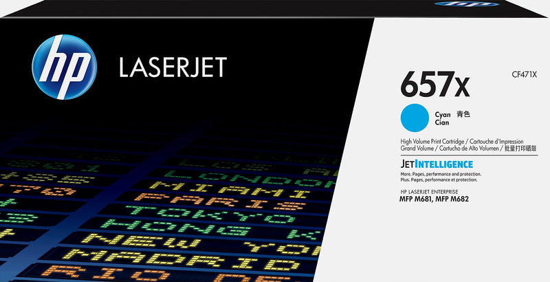 HP 657X Cyan High Yield Toner Cartridge, Prints Up to 23,000 Pages (CF471X)