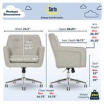Serta Style Ashland Fabric Swivel Computer and Desk Chair, Light Gray (CHR100004)