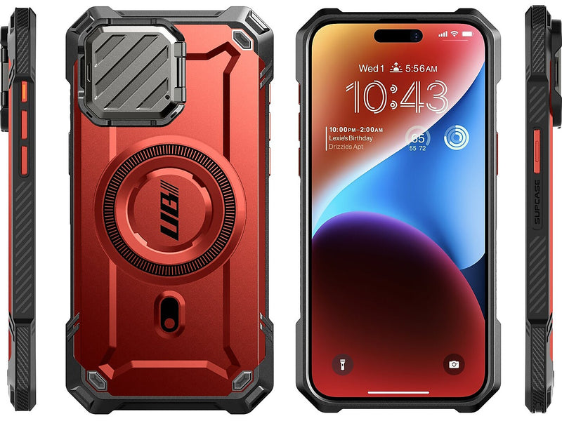 SUPCASE Unicorn Beetle MAG XT MagSafe Rugged Case for iPhone 15 Pro Max, Shock-Absorbing, Metallic Red (SPH23MX67MGXTRD)