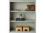 Hirsh HL8000 Series 42"H 3-Shelf Bookcase with Adjustable Shelves, Light Gray Steel (21991)