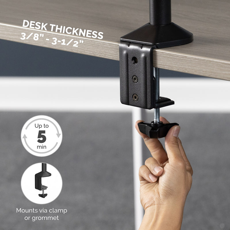 Fellowes Reflex Adjustable Monitor Arm, Up to 32" Monitor, Black (8502501)