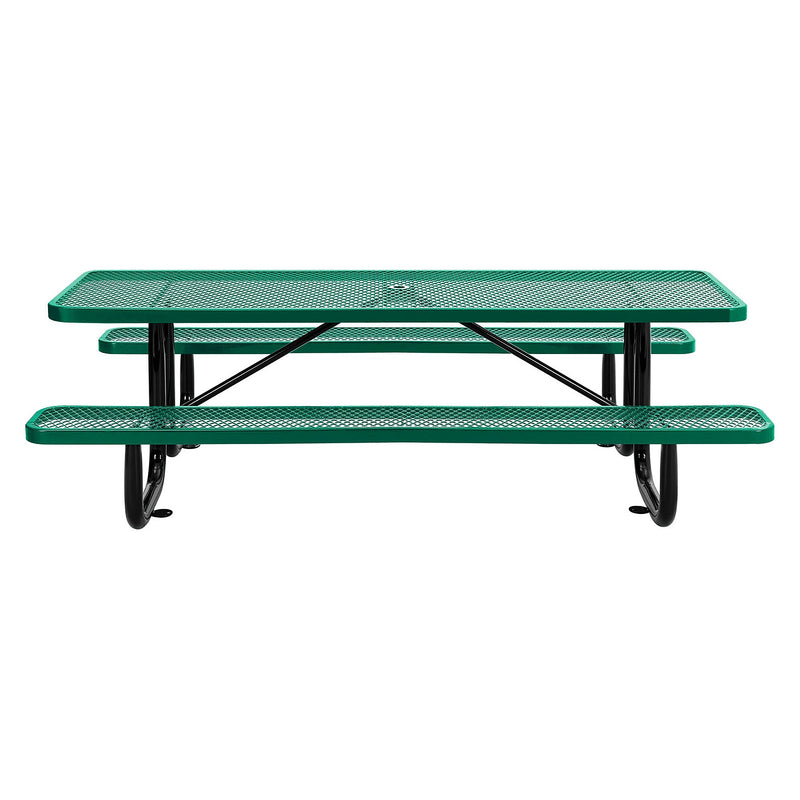 Global Industrial 8' ADA Outdoor Steel Picnic Table, Expanded Metal, Green (695289GN)