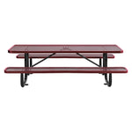 Global Industrial 8' Rectangular Picnic Table, Expanded Metal, Red (277153RD)