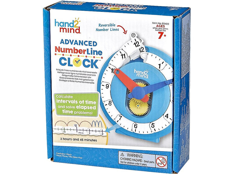 hand2mind Advanced NumberLine Clock, Multicolor (93409)