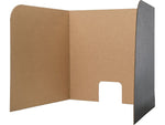 Flipside Foldable Cardboard Freestanding Computer Privacy Screen w/Pass-through Window, 22.5"H x 62"W, Black, 24/Pack (61858)