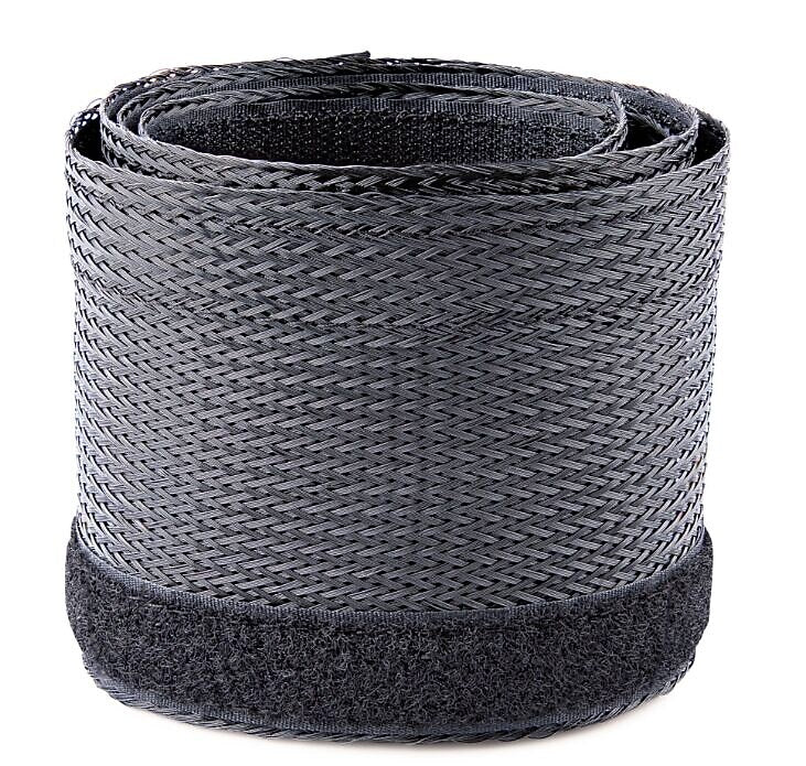 StarTech 10' Cable Management Sleeve, Black, Trimmable Heavy Duty Cable Wrap (WKSTNCMFLX)
