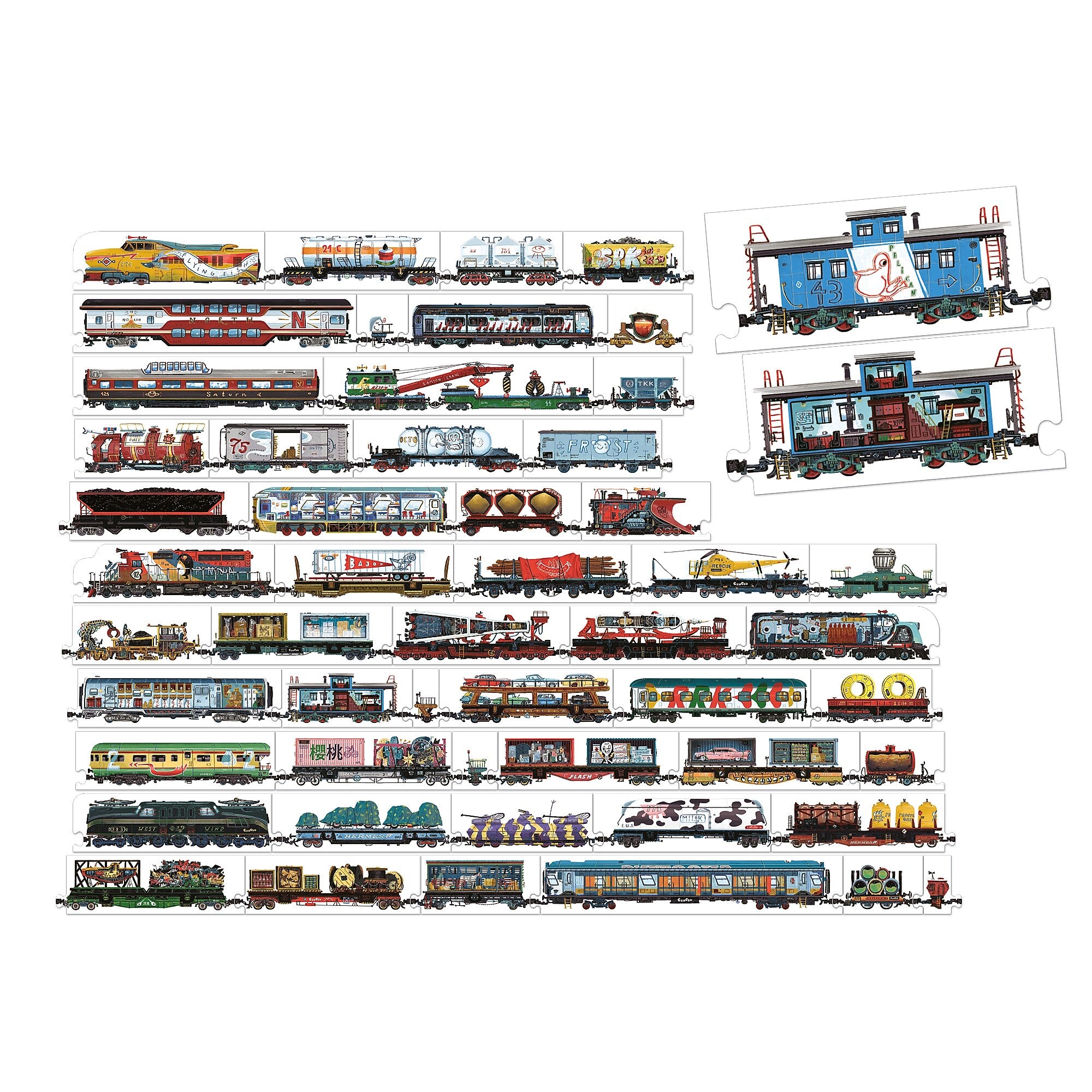 Banana Panda Mix and Match Trains 54-Piece Puzzle, 2/Set (BPN49349)