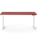 VersaDesk PowerLift 72"W Electric Rectangular Adjustable Standing Desk, Cherry/White (PLSDR7230-WC-APP )
