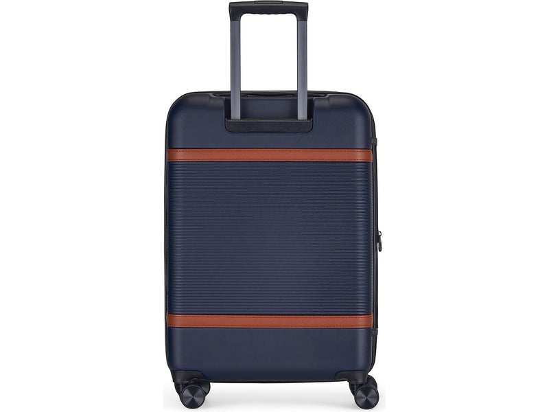 Bugatti Wellington 25.5" Hardside Suitcase, 8-Wheeled Spinner, TSA Checkpoint Friendly, Navy (HLG5124-Navy)