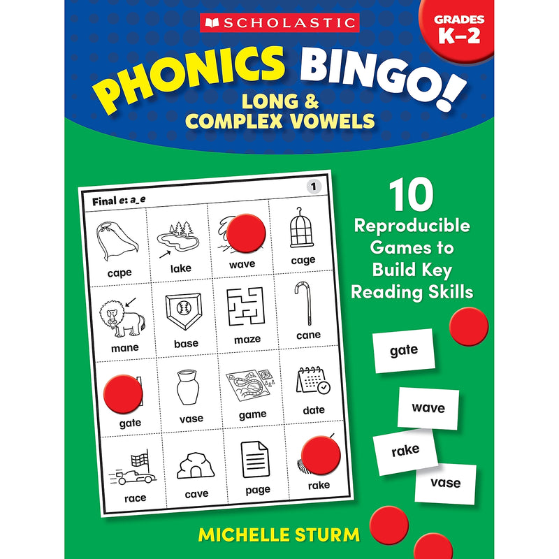 Scholastic Teaching Solutions Phonics Bingo: Long & Complex Vowels Activity Book (SC-9781546106500)
