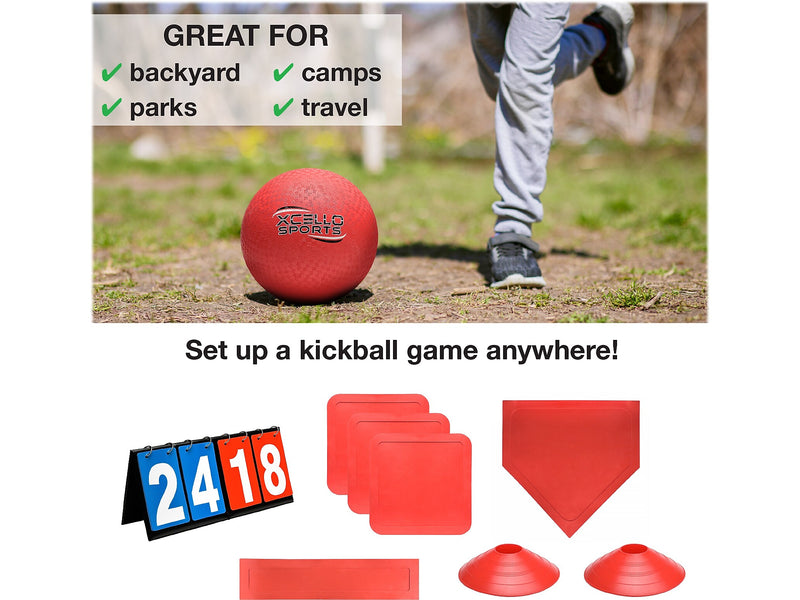 Xcello Sports Kickball Set, Red (KICKBALLSET-RED)