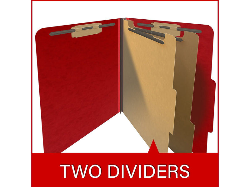 Medical Arts Press Pressboard Classification Folder, 2 Dividers, 2" Expansion, Letter Size, Deep Red, 10/Box (DV-T42-26-3DRD)