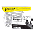 GloveWorks by AMMEX Nitrile Exam Gloves, Powder-Free, 6 mil, XX-Large, Black, 100 Gloves/Box, 10 Boxes/Carton