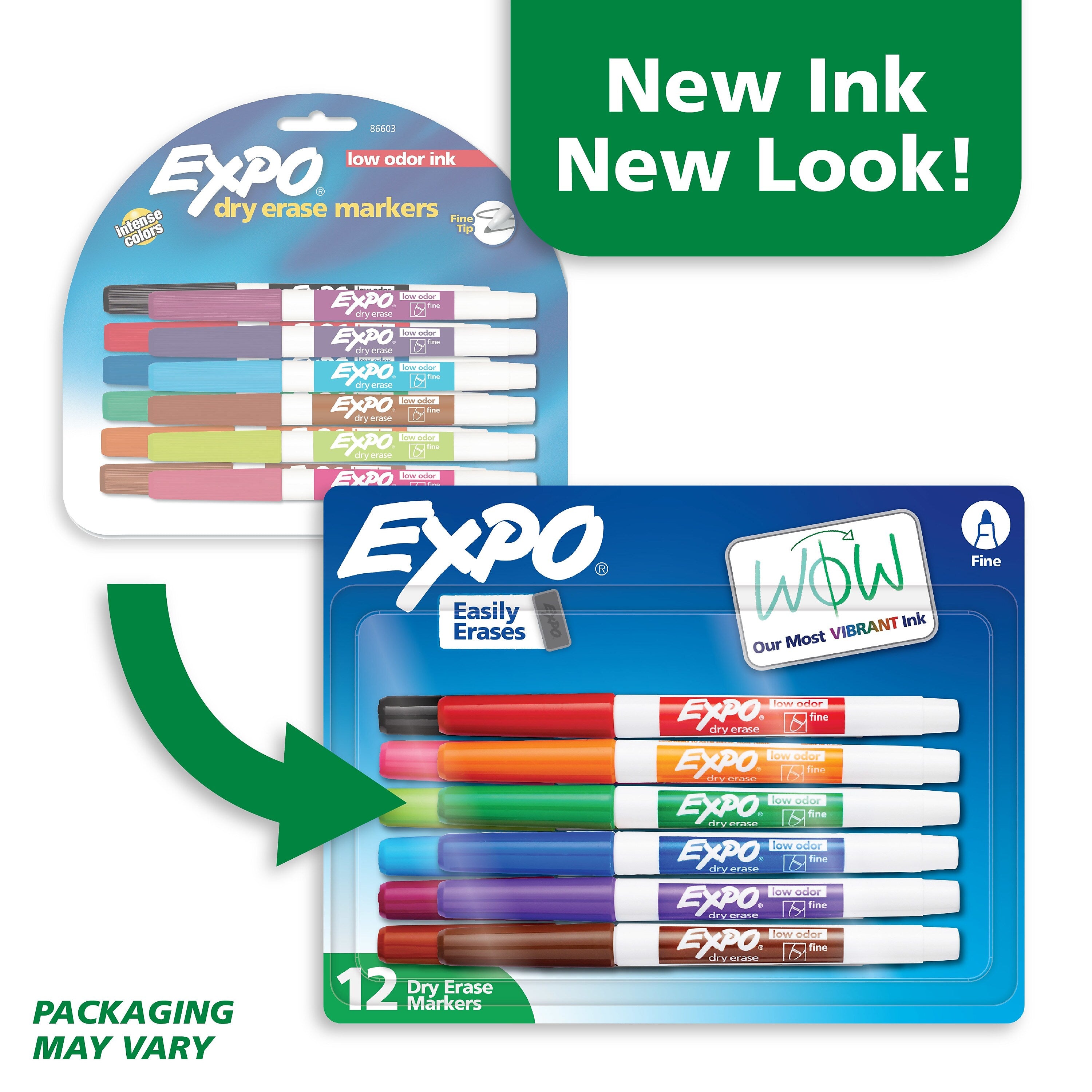 Expo Dry Erase Marker, Fine Tip, Assorted Colors, 12/Pack (86603)