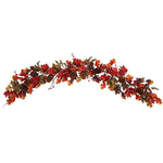 Nearly Natural 6' Autumn Maple Leaves, Berry and Pinecones Fall Artificial Garland (W1236)