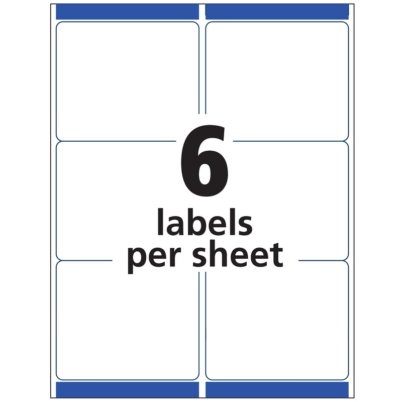 Avery Easy Peel Laser Shipping Labels, 3-1/3" x 4", Clear, 300 Labels/Box (5664)