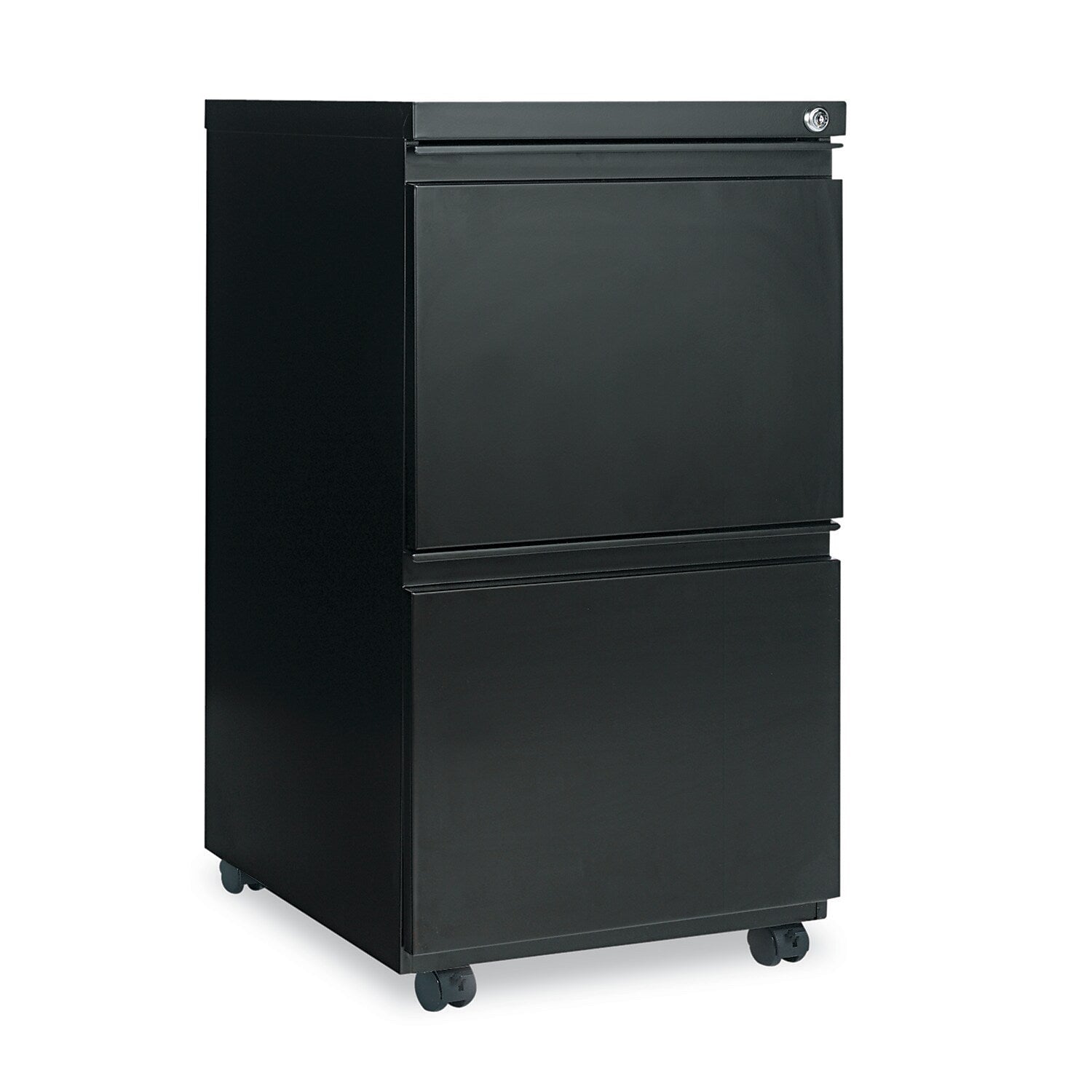 Alera 2-Drawer Mobile Vertical File Cabinet, Letter/Legal Size, Lockable, 28.25"H x 15.88"W x 19"D, Black (ALEPBFFBL)