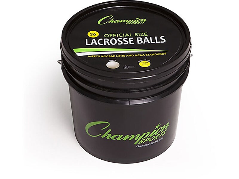 Champion Sports Lacrosse Ball Bucket, White/Black (LBWN36)