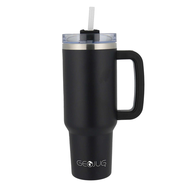 Brentwood Geojug Stainless Steel Double Walled Tumbler Cup, 40 oz., Black (CMB-1200BK)