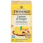 Twinings Lemon & Ginger Herbal Caffeine Free Tea Bags, 25/Box (TNA85145)