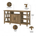 Bush Furniture Key West Console TV Stand, Screens up to 65", Reclaimed Pine (KWV160RCP-03)