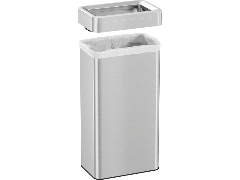 HLS Commercial Stainless Steel Trash Can with Open Lid, 21-Gallon, Silver (HLS21UOT)