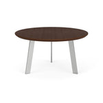 Lesro Waterfall 30"Dia. Laminate Round Nesting Coffee Table, Riftwood Walnut/Silver (WF0530.SSV.TRW)