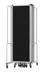 National Public Seating Robo Series 11-Panel Folding Mobile Room Divider, 72"H x 256"W, Black Fabric (RDG6-11PT10)