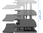 FlexiSpot M7 Series 28"W Manual Rectangular Adjustable Standing Desk Converter, Black (M7-E-28B)