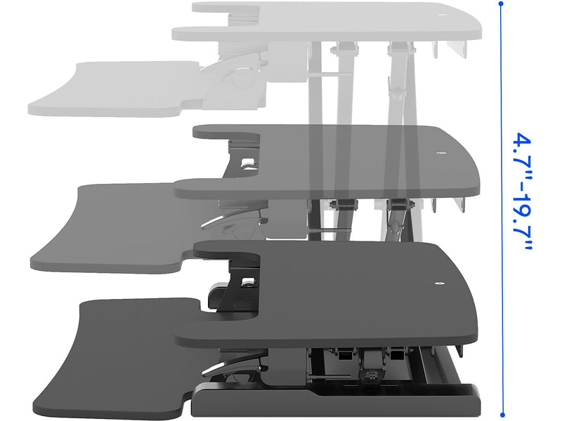 FlexiSpot M7 Series 28"W Manual Rectangular Adjustable Standing Desk Converter, Black (M7-E-28B)